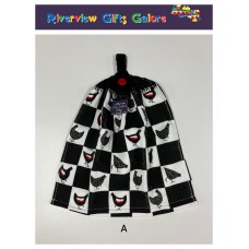 Crochet Top Hand Towel / Tea Towel - Black Chooks Crochet Top Hand Towel / Tea Towel - Black Chooks